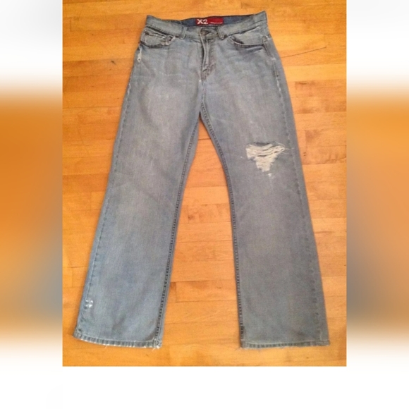 X2 Quality Denim M42 Loose Blue 100% Cotton Men's Jeans Size W32 L32 Boot Cut - Picture 5 of 12